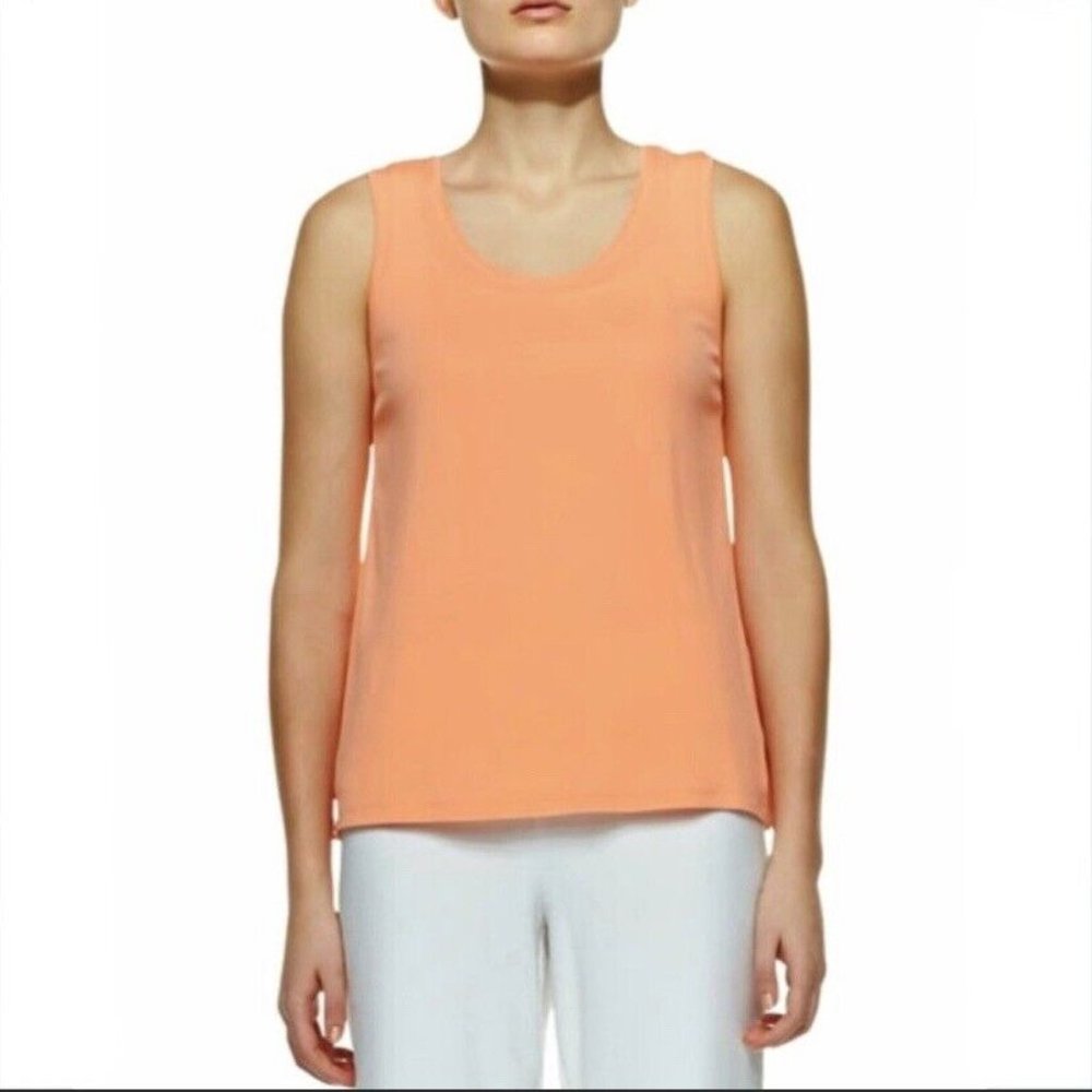 Eileen Fisher Papaya Peach Silk Tank XL